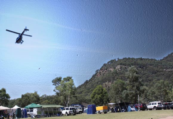 Camping ground with Helicopter ride